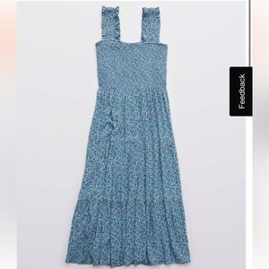 Aerie smocked midi dress